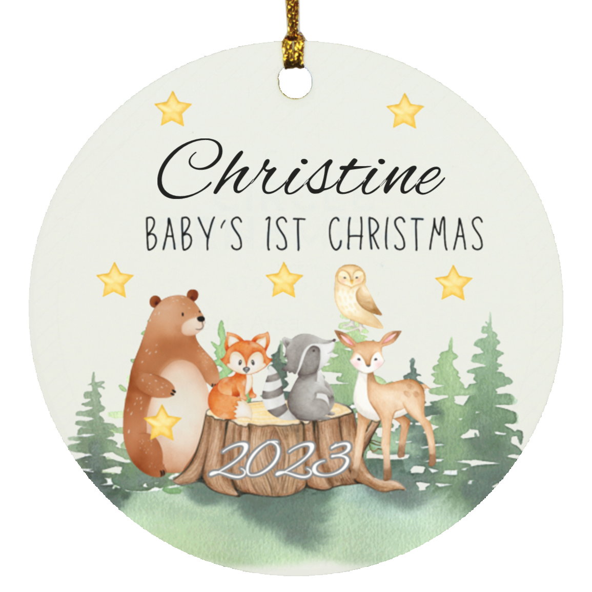 Personalized Baby's 1st Christmas Circle Ornament