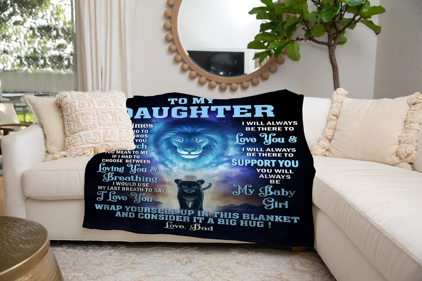 To My Daughter Sometimes Cozy Plush Fleece Blanket 50x60