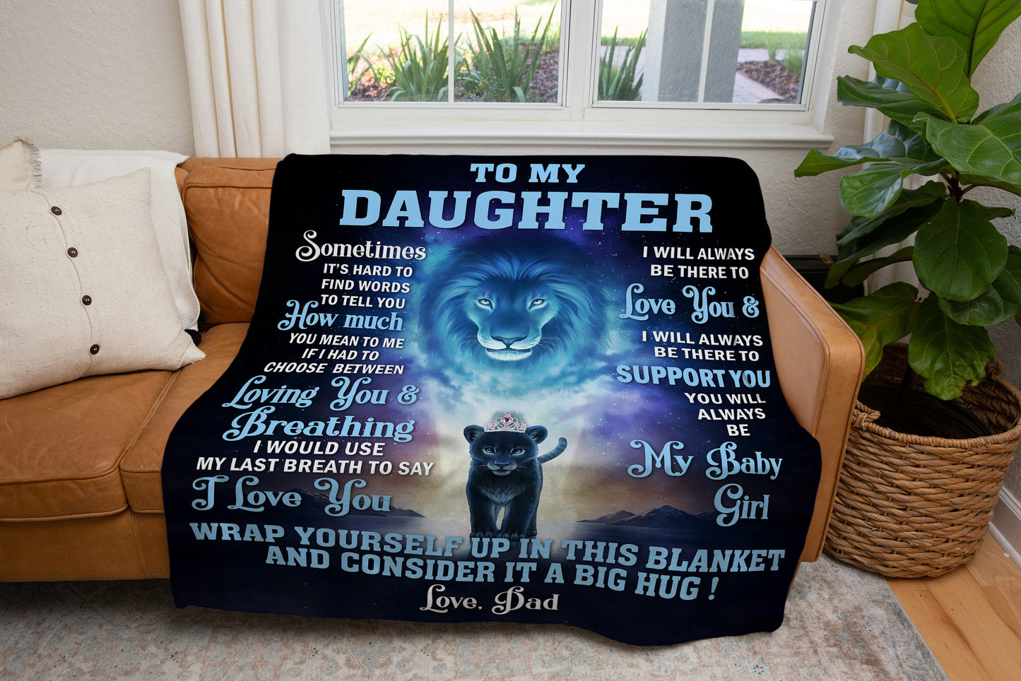 To My Daughter Sometimes Cozy Plush Fleece Blanket 50x60