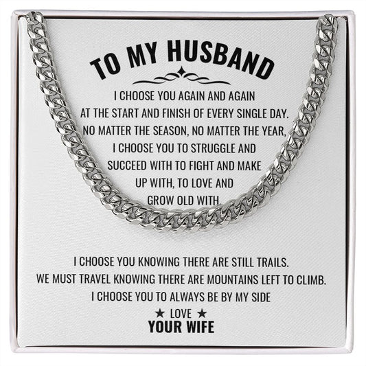 To My Husband - Cuban Link Chain Necklace
