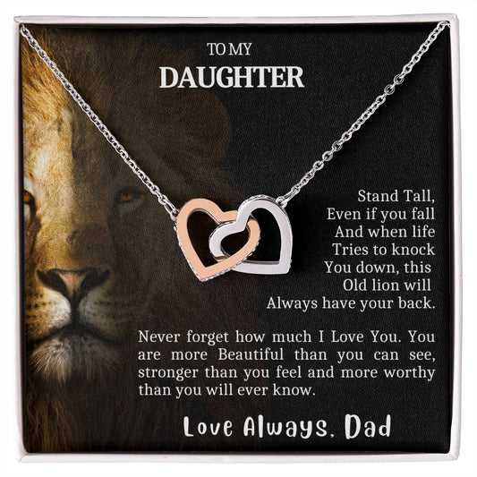 To My Daughter -  Interlocking Hearts Necklace