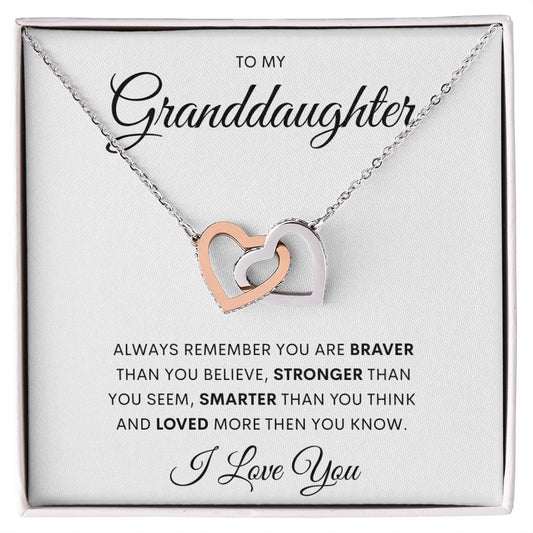 To My Granddaughter - Always | Interlocking Hearts Necklace |