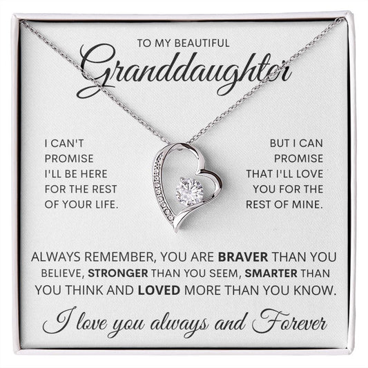 To My Beautiful Granddaughter | You are Braver | Forever Love Necklace |
